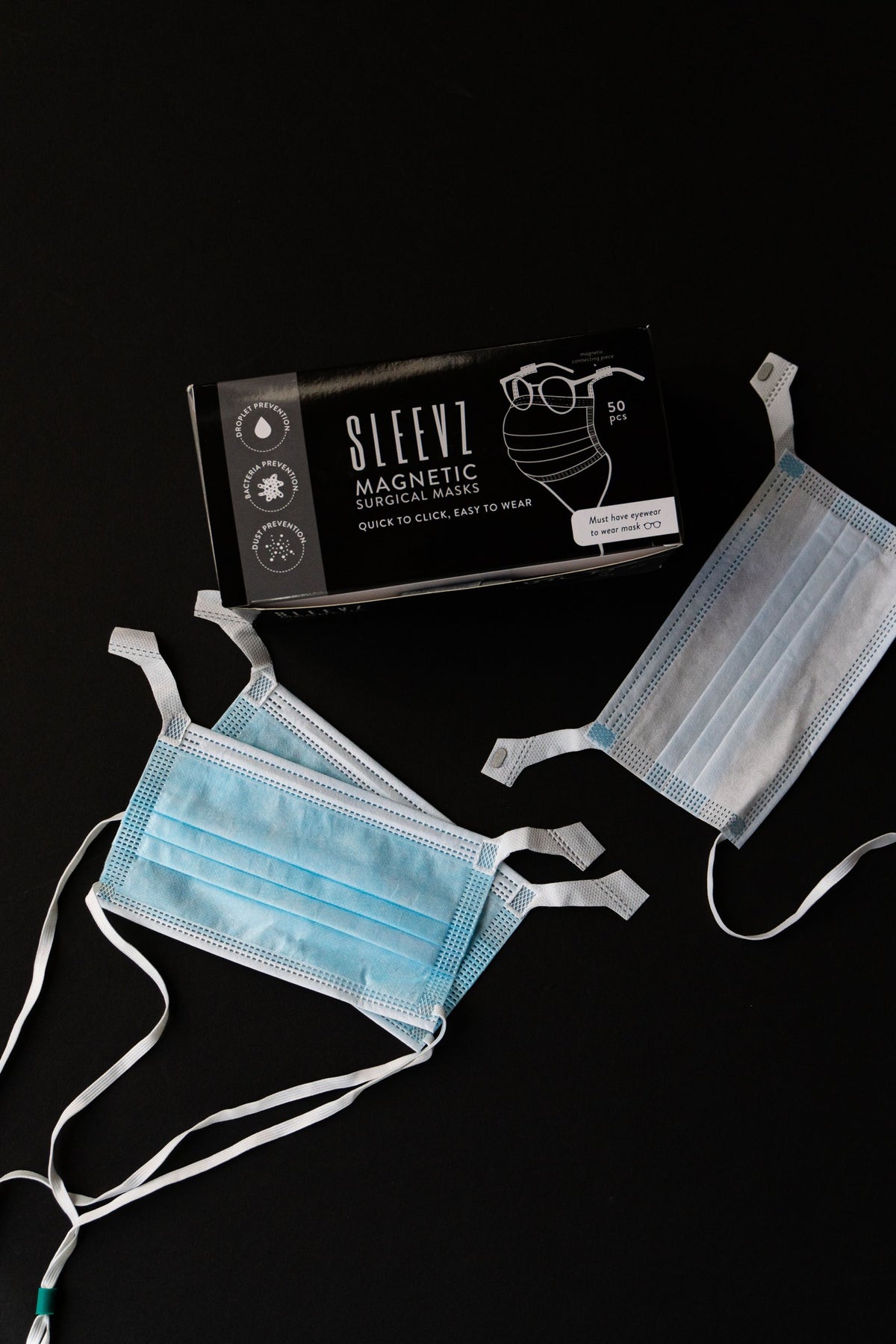 SLEEVZ disposable masks with Quick Connects and box