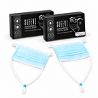 Two boxes of SLEEVZ disposable masks on a white background